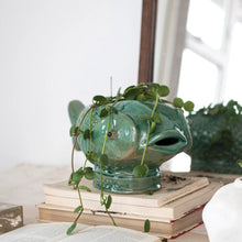 Load image into Gallery viewer, Debossed Stoneware Fish Planter (Holds 7" Pot) DF7946
