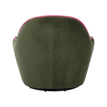 Load image into Gallery viewer, Velvet Upholstered Swivel Chair w/ Pink Piping
