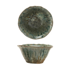 Load image into Gallery viewer, Stoneware Bowl, Reactive Crackle Glaze (Each One Will Vary)
