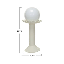 Load image into Gallery viewer, Ceramic Pedestal &amp; Orb Table Lamp w/ Scalloped Edge
