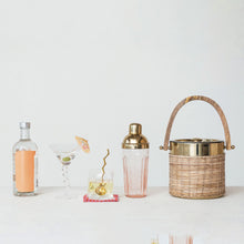 Load image into Gallery viewer, 20 oz. Glass Cocktail Shaker w/ Stainless Steel Top, Pink &amp; Gold Finish
