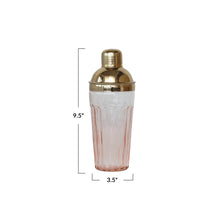 Load image into Gallery viewer, 20 oz. Glass Cocktail Shaker w/ Stainless Steel Top, Pink &amp; Gold Finish
