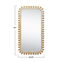 Load image into Gallery viewer, Wood Ball Framed Wall Mirror (Hangs Vertically &amp; Horizontally)
