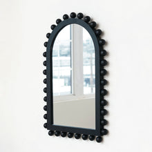 Load image into Gallery viewer, Wood Ball Framed Arched Wall Mirror, Black
