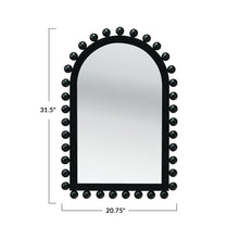 Load image into Gallery viewer, Wood Ball Framed Arched Wall Mirror, Black
