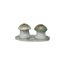 Load image into Gallery viewer, Stoneware Salt &amp; Pepper Shakers w/ Tray, Set of 3 (Each One Will Vary)
