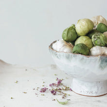 Load image into Gallery viewer, Stoneware Footed Bowl, Reactive Glaze (Each One Will Vary)
