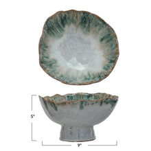 Load image into Gallery viewer, Stoneware Footed Bowl, Reactive Glaze (Each One Will Vary)
