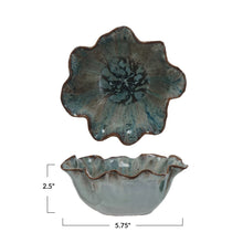 Load image into Gallery viewer, Stoneware Ruffled Bowl, Reactive Glaze
