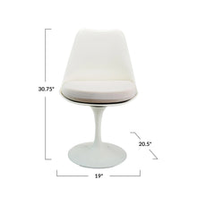 Load image into Gallery viewer, Plastic Tulip Swivel Chair w/ Removable Cushion, Cream Color
