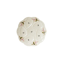 Load image into Gallery viewer, Stoneware Vintage Reproduction Scalloped Oyster Plate w/ Flowers
