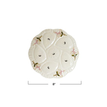 Load image into Gallery viewer, Stoneware Vintage Reproduction Scalloped Oyster Plate w/ Flowers

