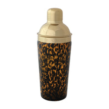Load image into Gallery viewer, 20 oz. Confetti Glass Cocktail Shaker w/ Stainless Steel Top, Tortoise Shell &amp; Gold Finish
