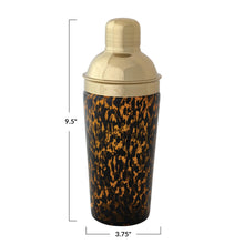 Load image into Gallery viewer, 20 oz. Confetti Glass Cocktail Shaker w/ Stainless Steel Top, Tortoise Shell &amp; Gold Finish

