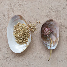 Load image into Gallery viewer, 7"L x 4-1/4"W Decorative Natural Shell Footed Dish (Each One Will Vary)
