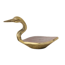 Load image into Gallery viewer, Cast Aluminum Bird Shaped Bowl, Antique Brass Finish
