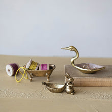 Load image into Gallery viewer, Cast Aluminum Bird Shaped Bowl, Antique Brass Finish
