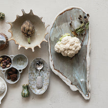 Load image into Gallery viewer, Handmade Stoneware Oyster Shell Shaped Platter
