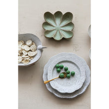Load image into Gallery viewer, Stoneware Flower Shaped Dish, Green
