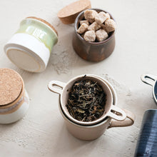 Load image into Gallery viewer, 14 oz. Stoneware Mug with Strainer, Set of 2, 3 Colors (Each One Will Vary)
