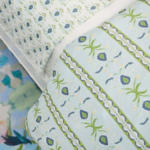 Load image into Gallery viewer, Rosemary Stripe Lagoon Duvet Cover
