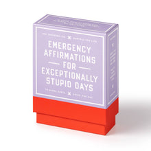 Load image into Gallery viewer, Brass Monkey Emergency Affirmations Exceptionally Stupid Days Card Deck
