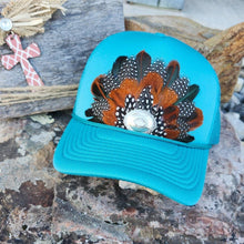 Load image into Gallery viewer, Western Feather Trucker Hat Retro Feather Crown Trucker Hat
