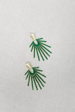 Load image into Gallery viewer, Olive Sunburst Statement Drop Earrings
