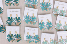 Load image into Gallery viewer, Turquoise Sunburst Statement Drop Earrings
