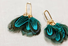 Load image into Gallery viewer, Peacock Feather Fall Statement Tassel Earrings
