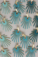 Load image into Gallery viewer, Turquoise Sunburst Statement Drop Earrings
