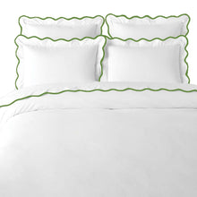 Load image into Gallery viewer, Green Scalloped Duvet Cover by Laura Park
