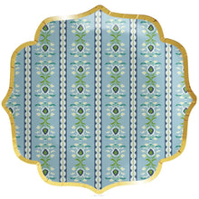 Load image into Gallery viewer, Rosemary Stripe French Blue Paper Dinner Plates
