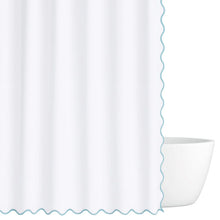 Load image into Gallery viewer, Laura Park Light Blue Scalloped Shower Curtain
