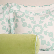 Load image into Gallery viewer, Green Velvet Bolster Pillow by Laura Park
