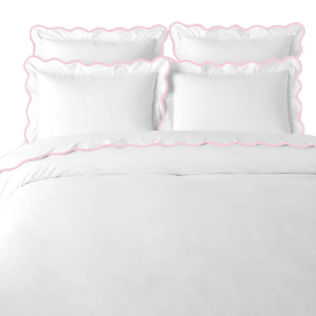 Laura Park Pink Scalloped Duvet Cover