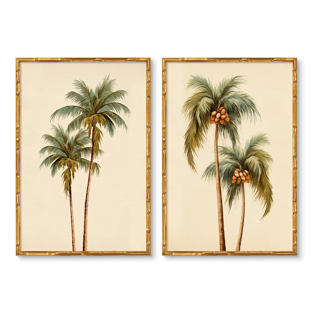 Shady Palms Pair Art Print