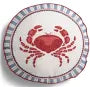Load image into Gallery viewer, Nautica Red Crab &amp; Blue Striped Embroidered Indoor/Outdoor Pillow
