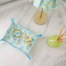 Load image into Gallery viewer, Marigold Ticking Stripe Blue Snap Tray
