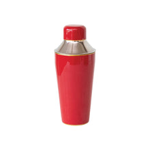 Load image into Gallery viewer, 22 oz. Enameled Stainless Steel Cocktail Shaker w/ Gold Rim, Red
