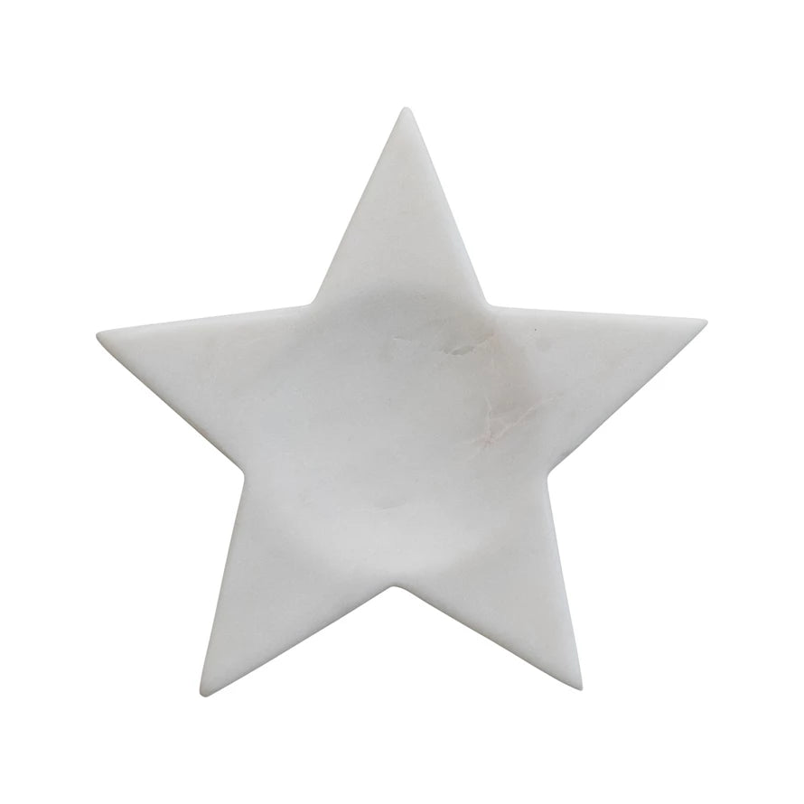 Marble Star Dish, White