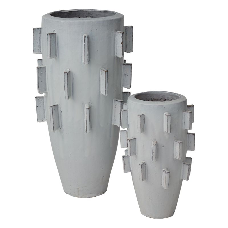 silver ceramic plant pot Ari Planter