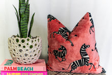 Load image into Gallery viewer, Pink Velvet Zebra Pillow Cover 26 x 26
